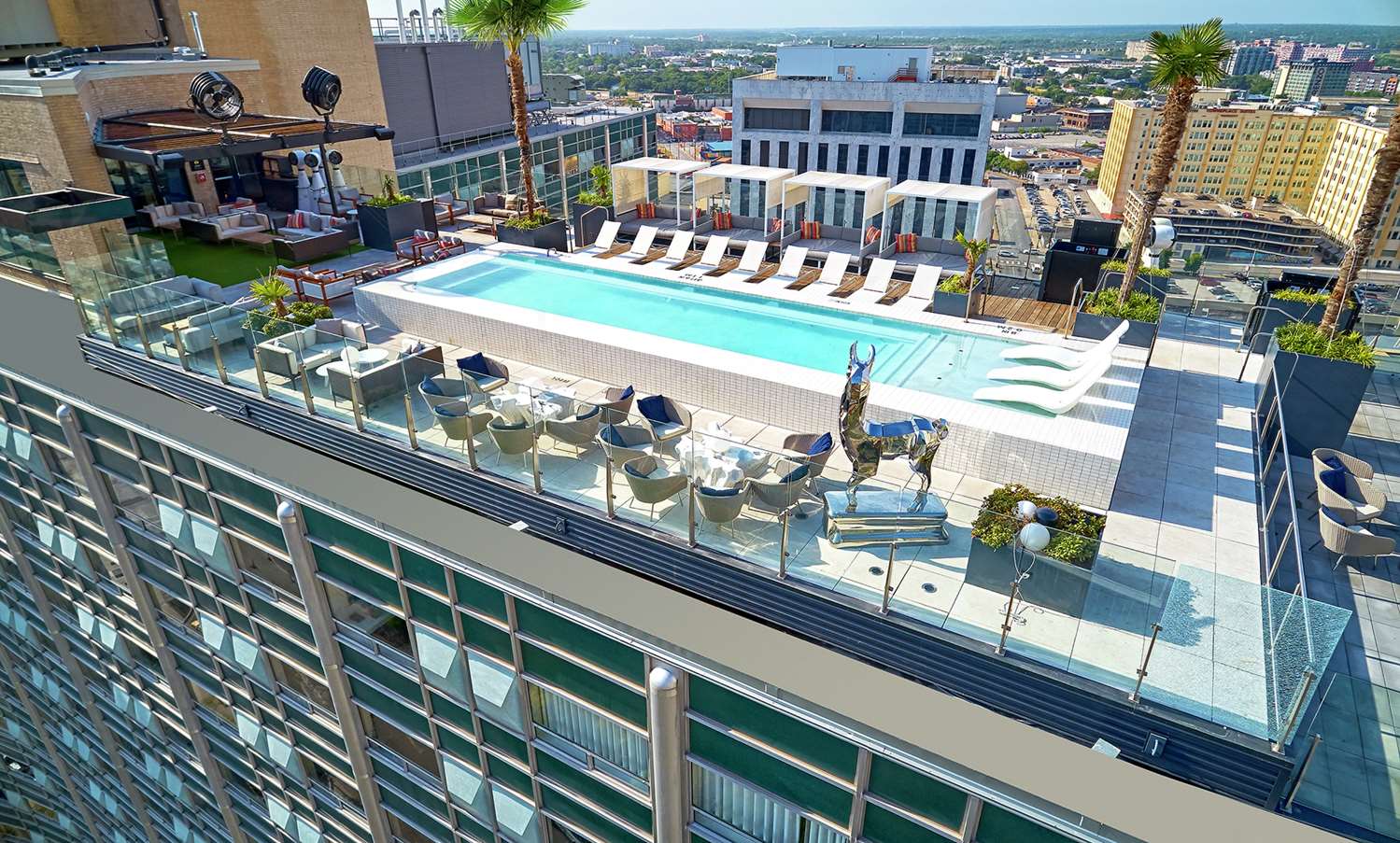 Waterproof Rooftop Pool Bar at The Statler