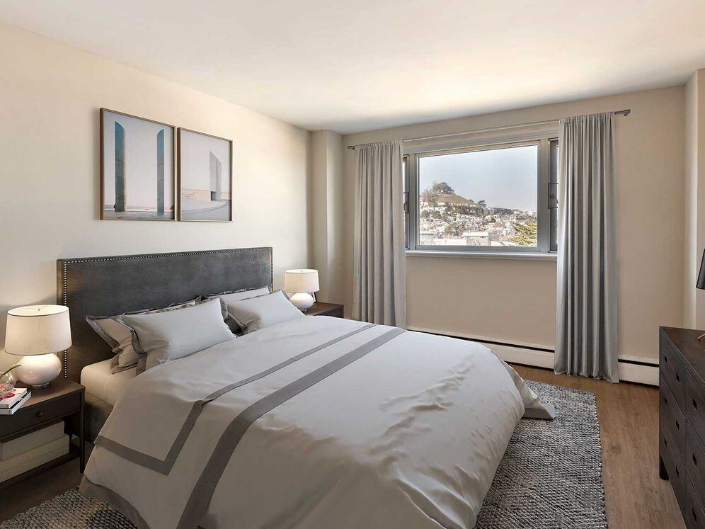 Limited availability: newly renovated Finish Package II apartment homes feature bedrooms with hard surface flooring