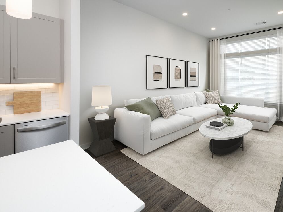 Upgrade Collection II living room with hard-surface flooring