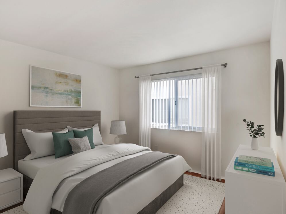 Renovated Package I bedroom with hard surface flooring