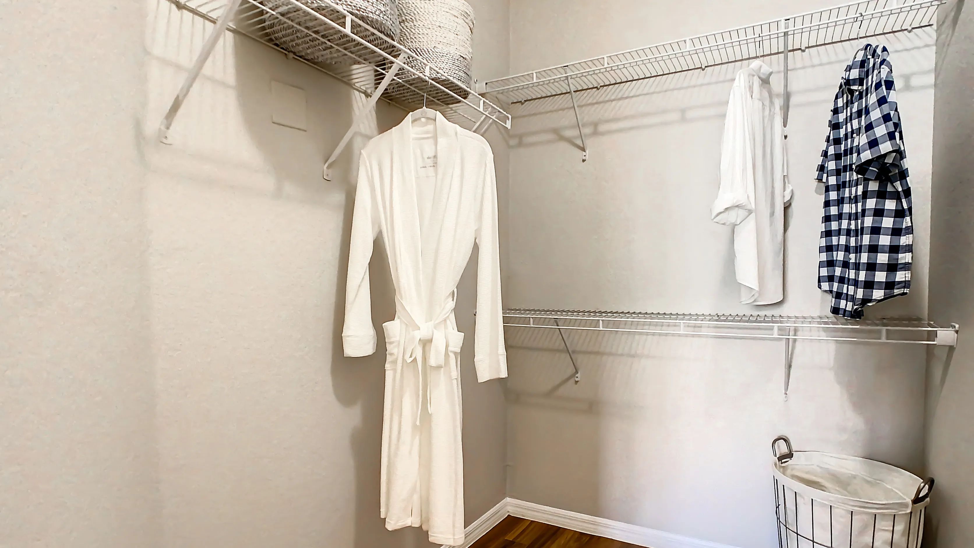 Our master suites are equipped with huge walk-in closets with custom organizers providing masterful storage options.