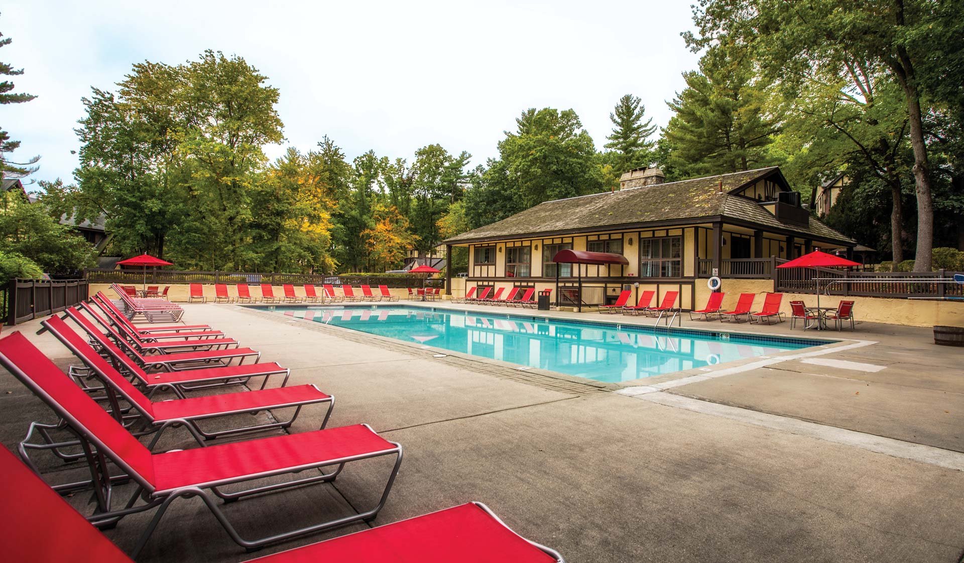 Lounge by the pool with your friends