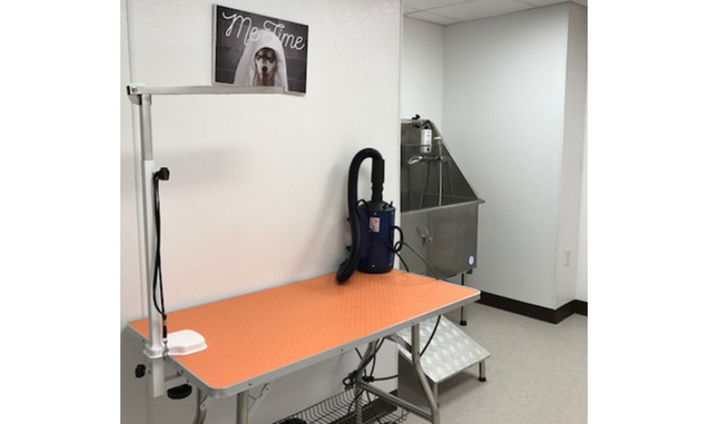 Indoor pet grooming station