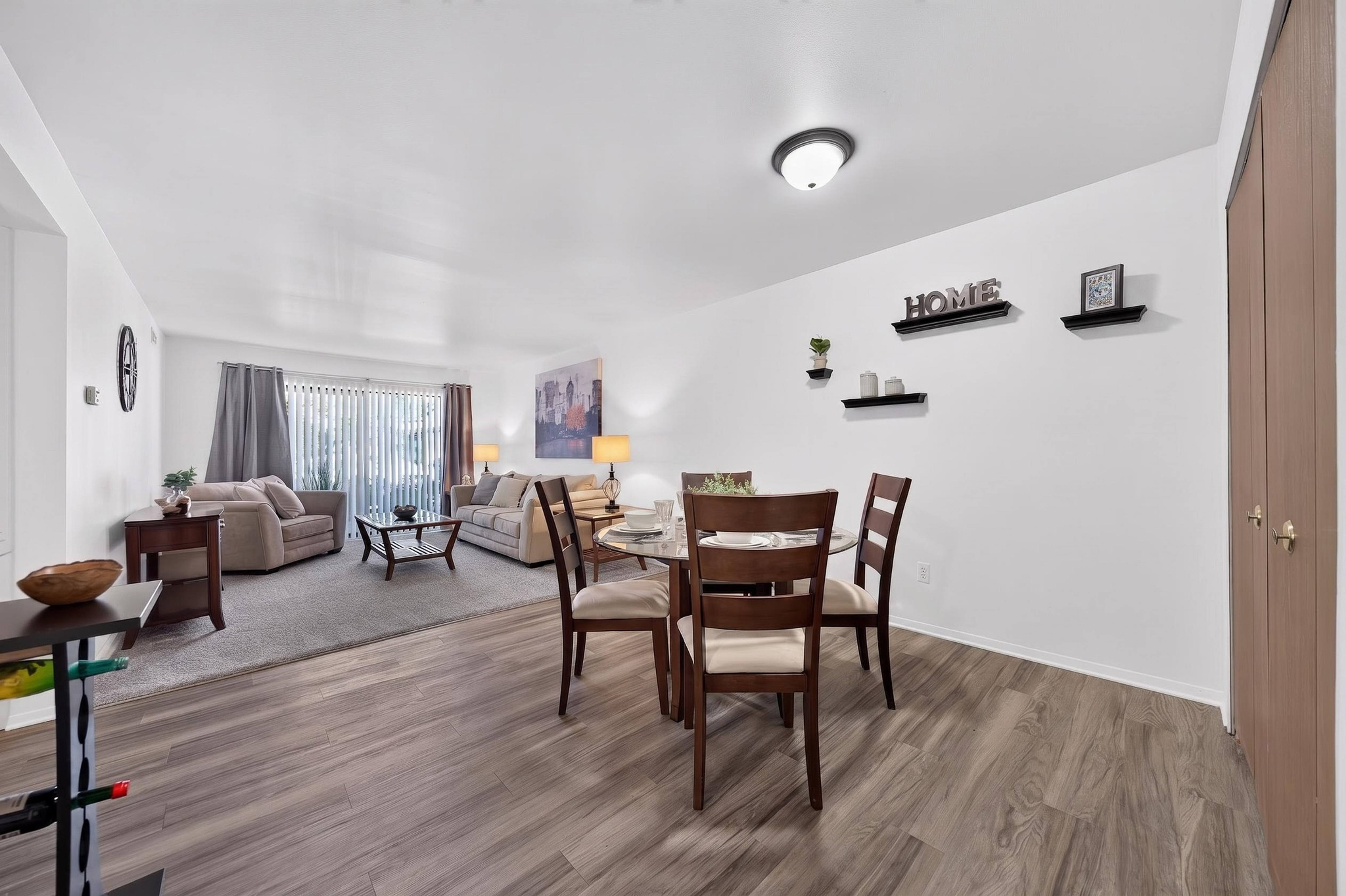 Spacious dining and living area at Eastwood Village Apartments in Clinton Township, MI.