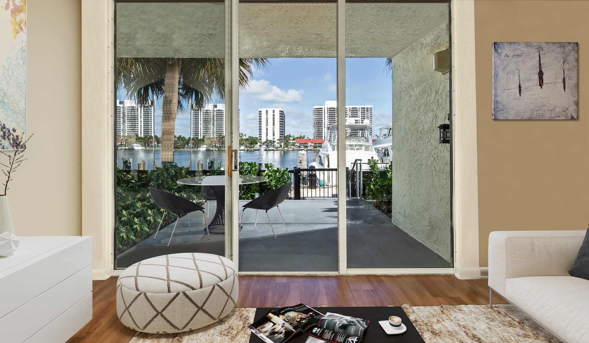 Waterfront views from select homes