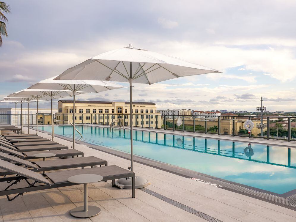 Resort-style swimming pool and with infinity edge