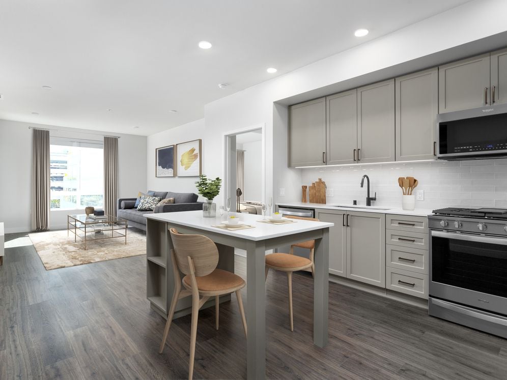 Building B Upgrade Design kitchen and living area