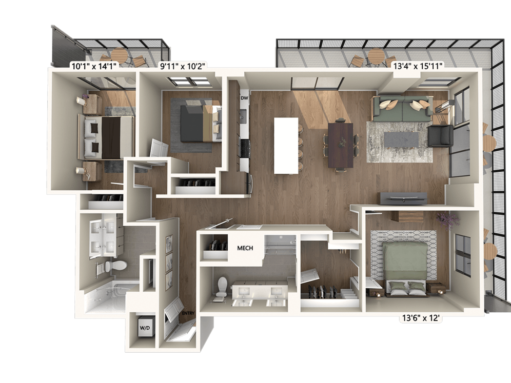 Upgrade Collection II | Three-Bedroom, Two-Bath (1,534 sq ft) C1A