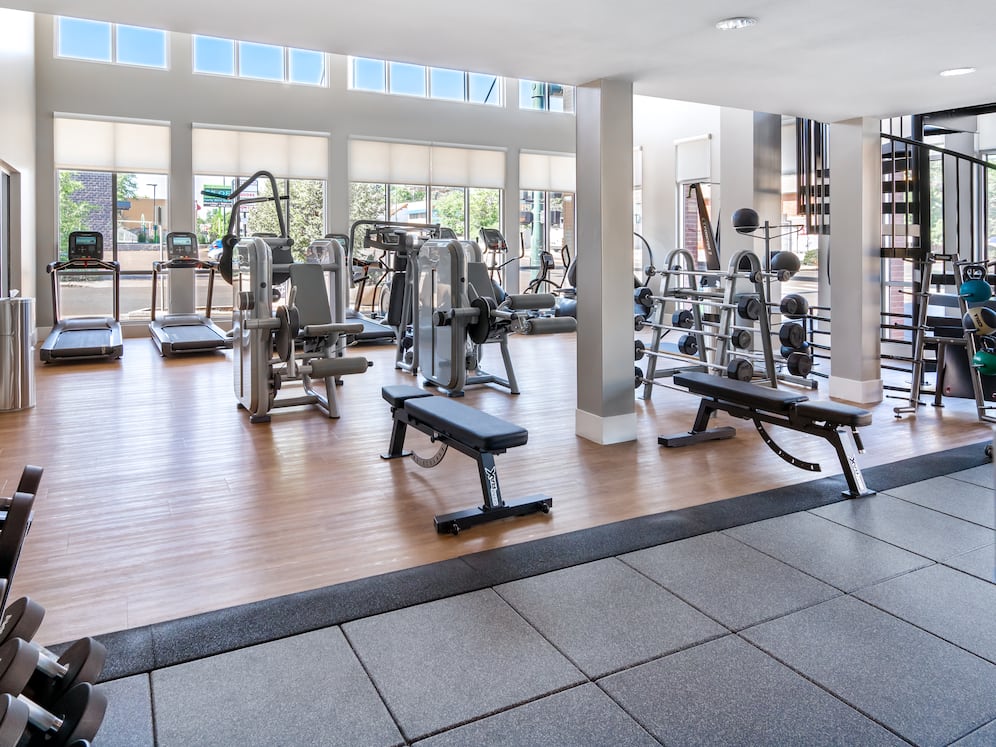 State-of-the-art fitness center with strength equipment