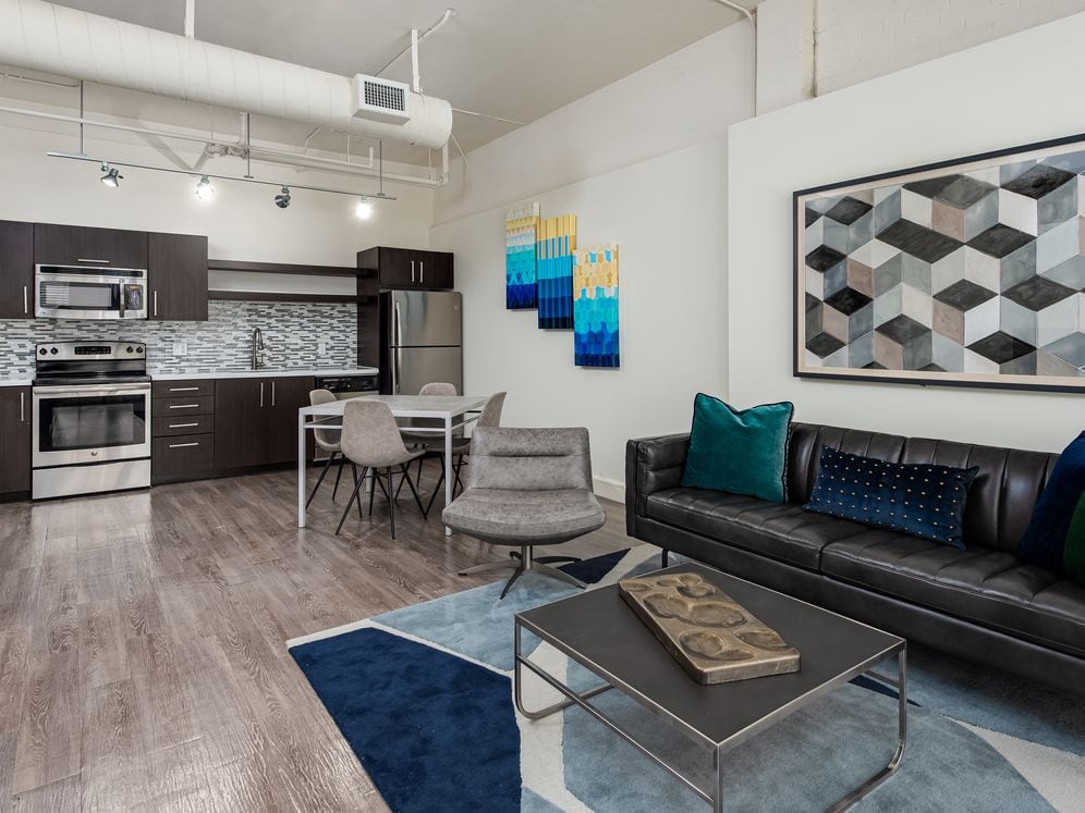 Loft Building kitchen and living area