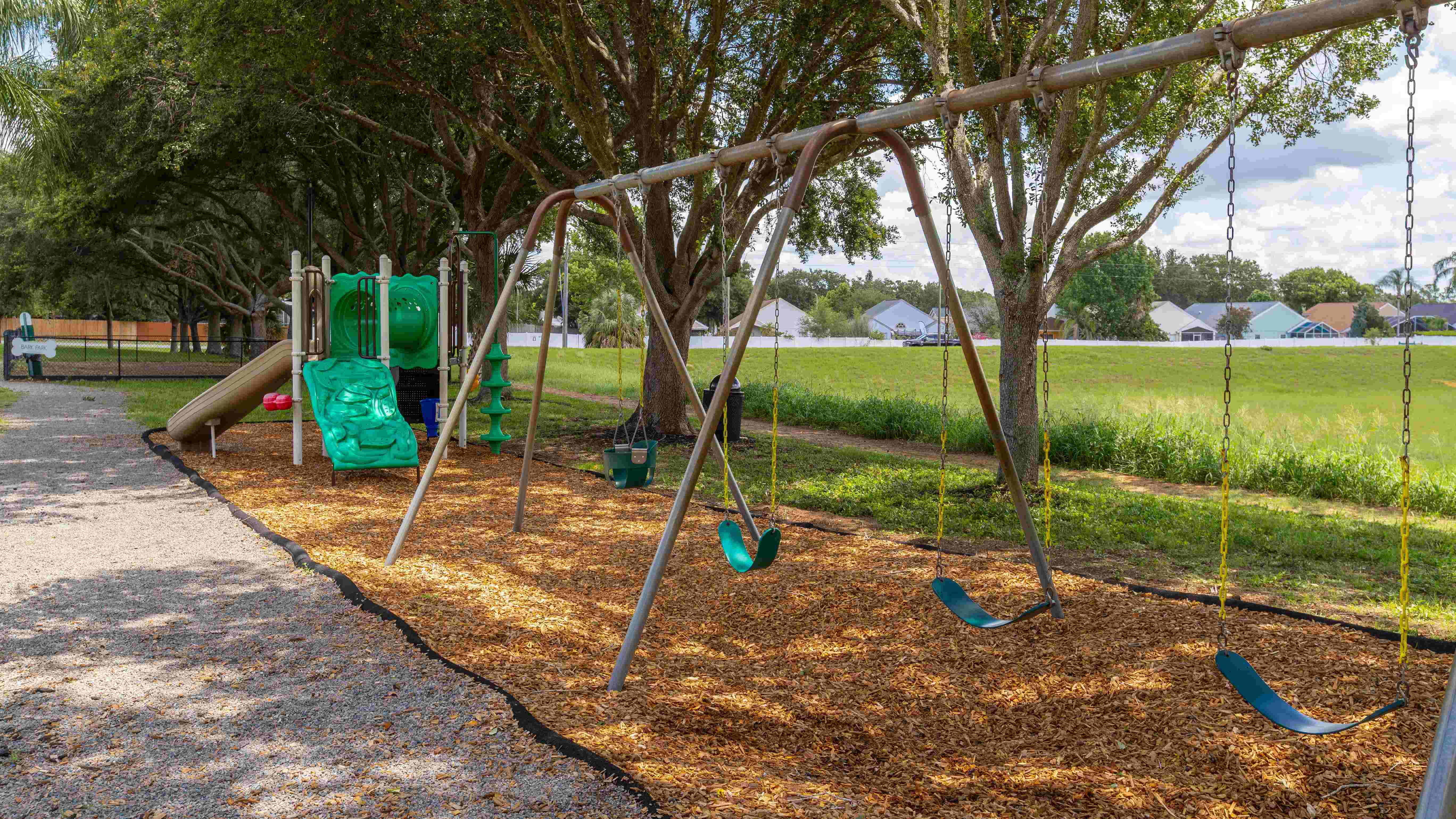 Let your little ones burn off energy at our shaded community playground, complete with swings and slides in a peaceful park-like setting.