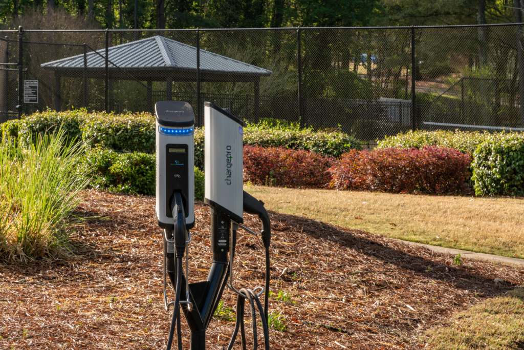 Our Sandy Springs community features EV charging stations