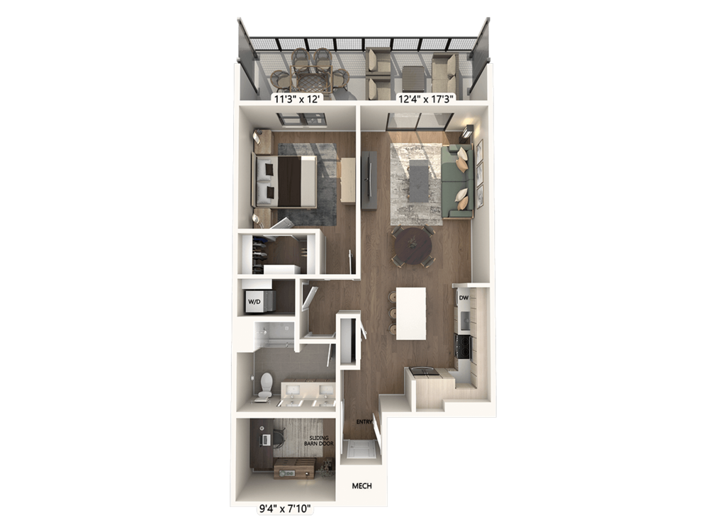 Upgrade Collection I | One-Bedroom with Den, One-Bath (899 sq ft) A13D