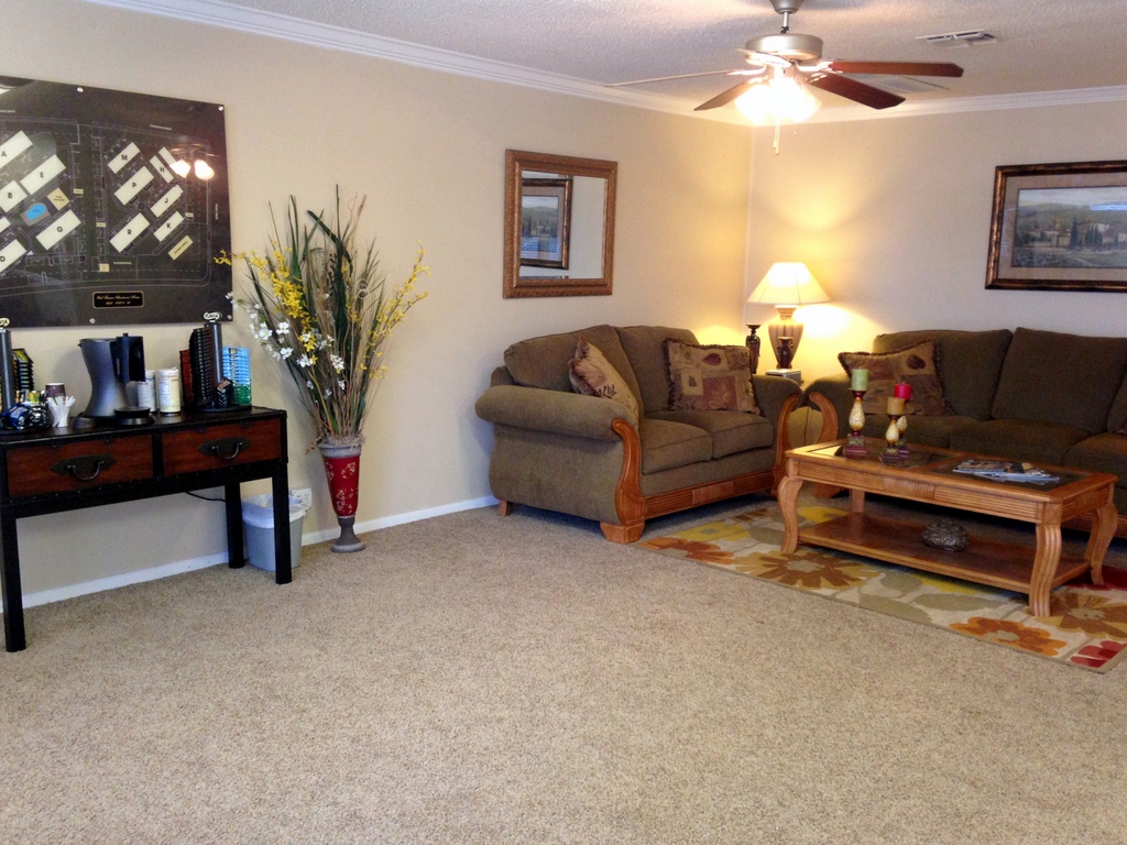 Resident Lounge in leasing office with coffee bar