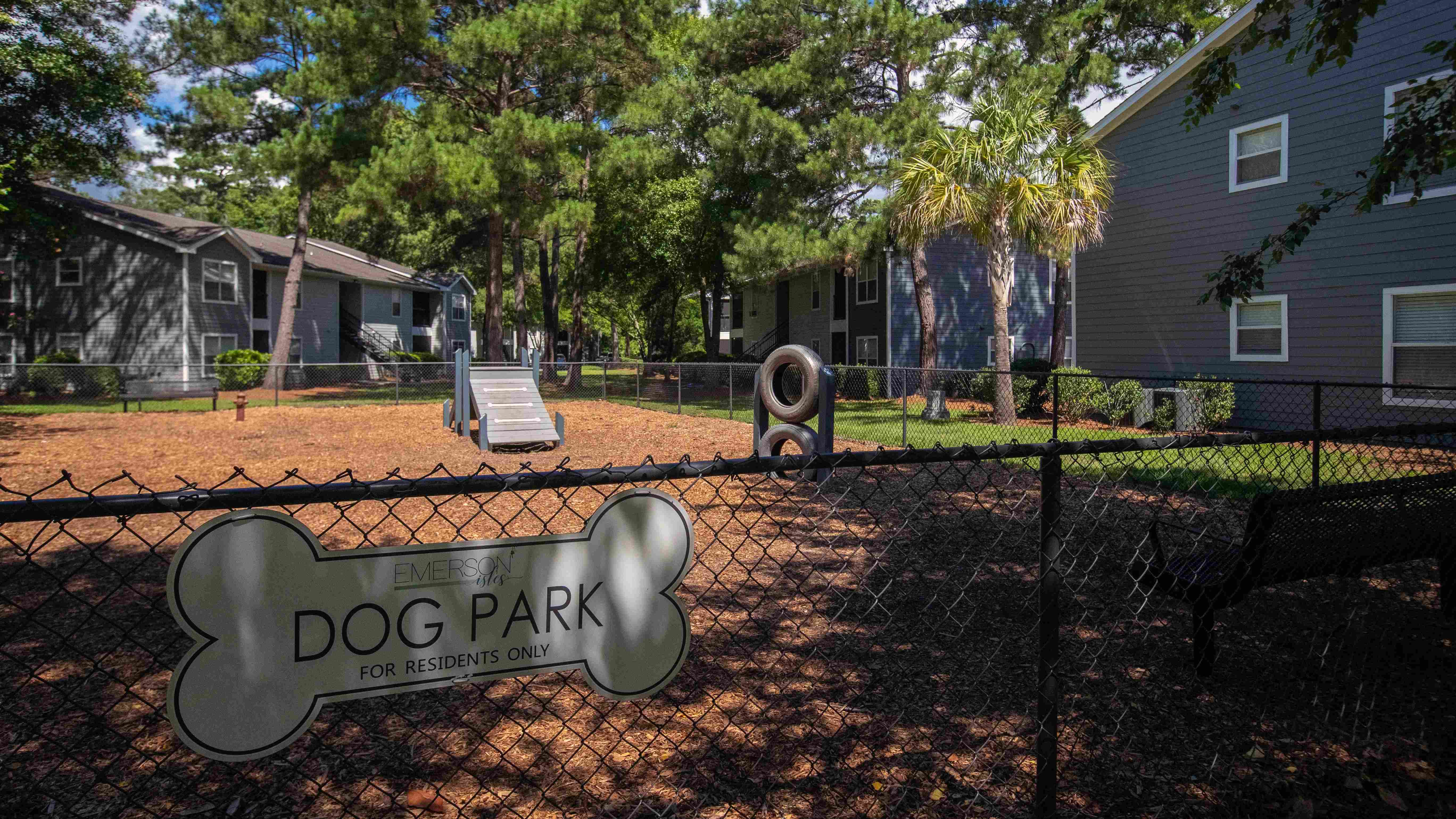 Treat your furry friend to a day of joy at Emerson Isles' Bark Park. The fenced-in area and obstacle course equipment create the perfect canine playground for off-leash adventures.