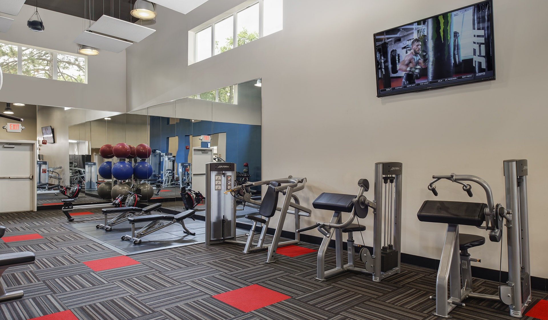 Work out with resistance machines and free weights