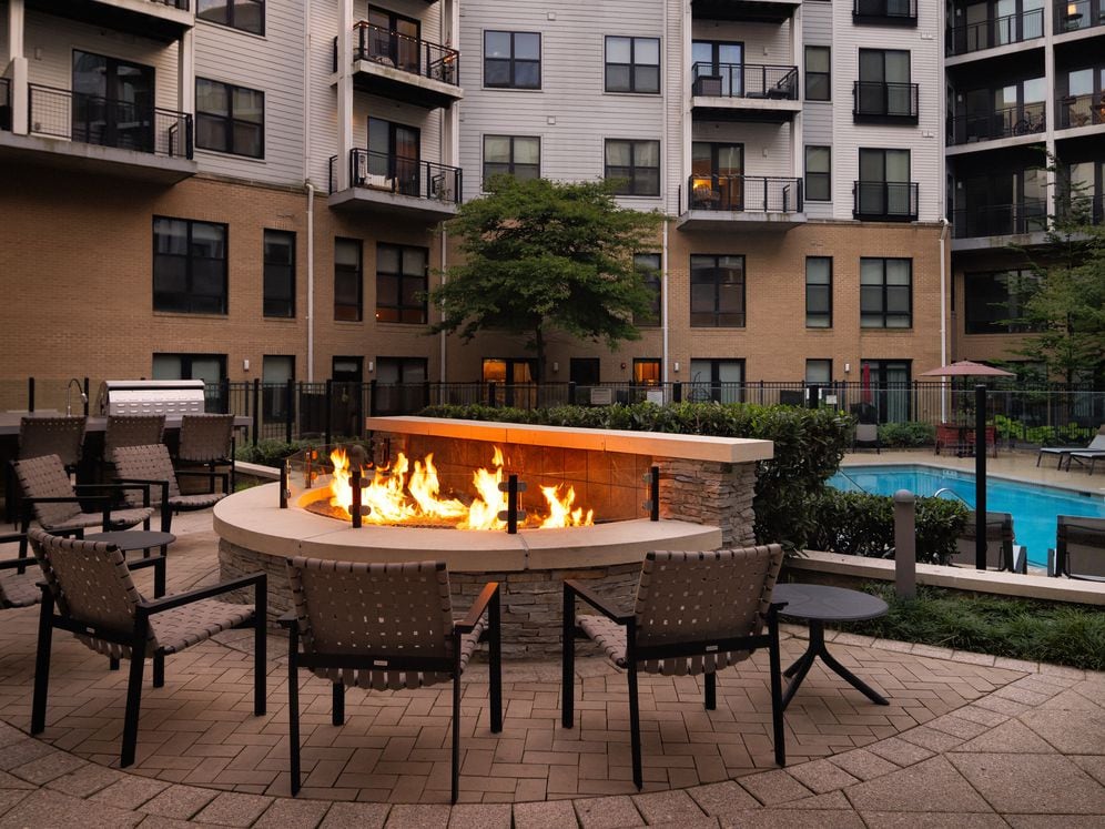 Grill area with fire pit