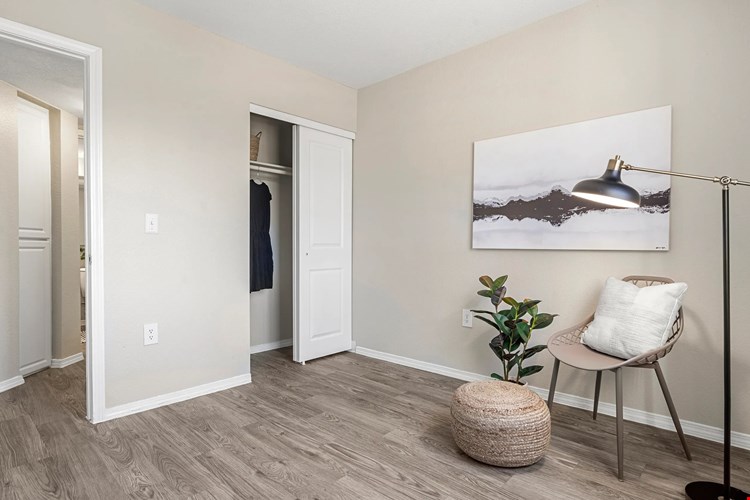 Unwind in your spacious bedroom, where wood-style flooring or plush carpeting offer the coziest nook for sweet dreams.