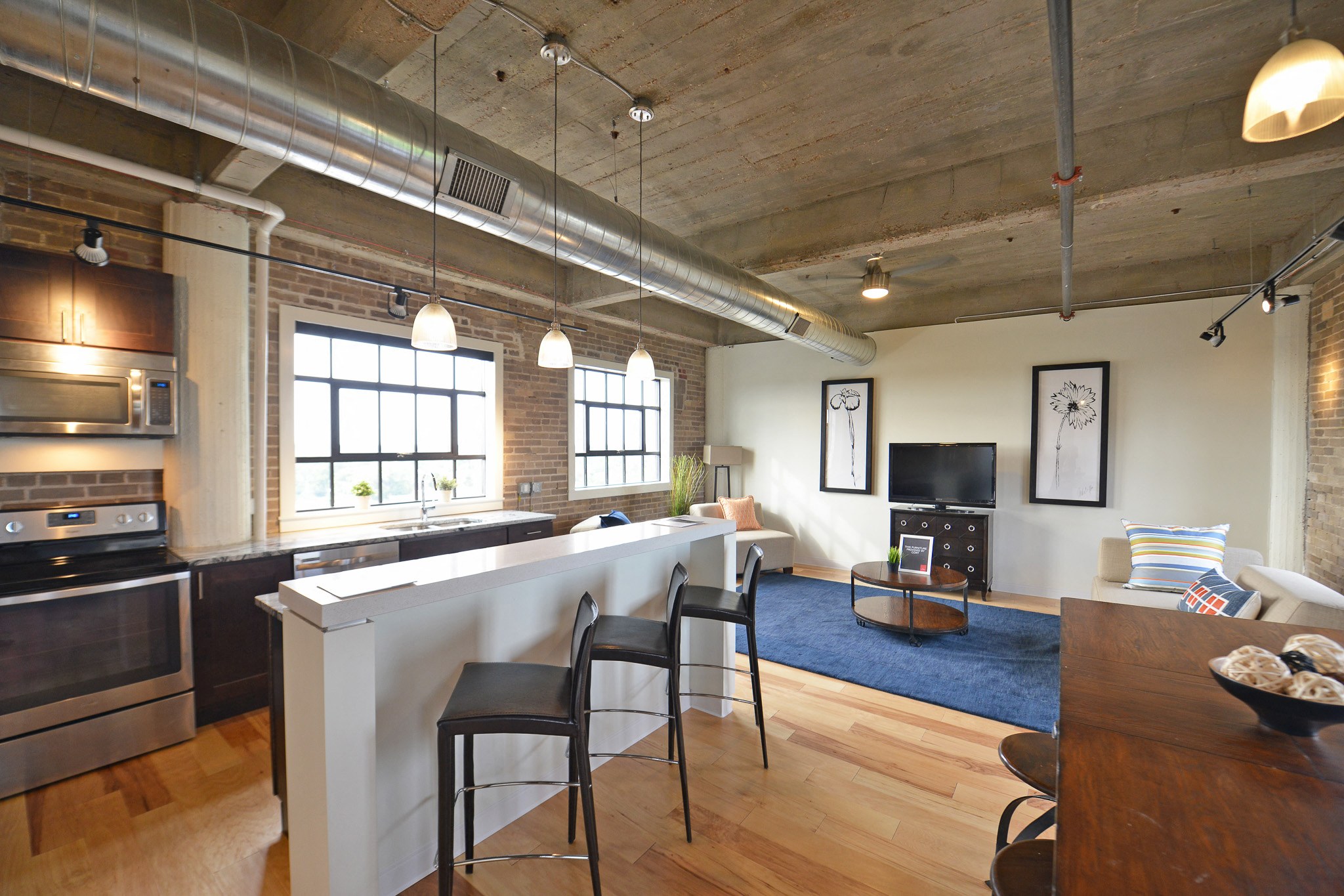 Model Kitchen and Living Space