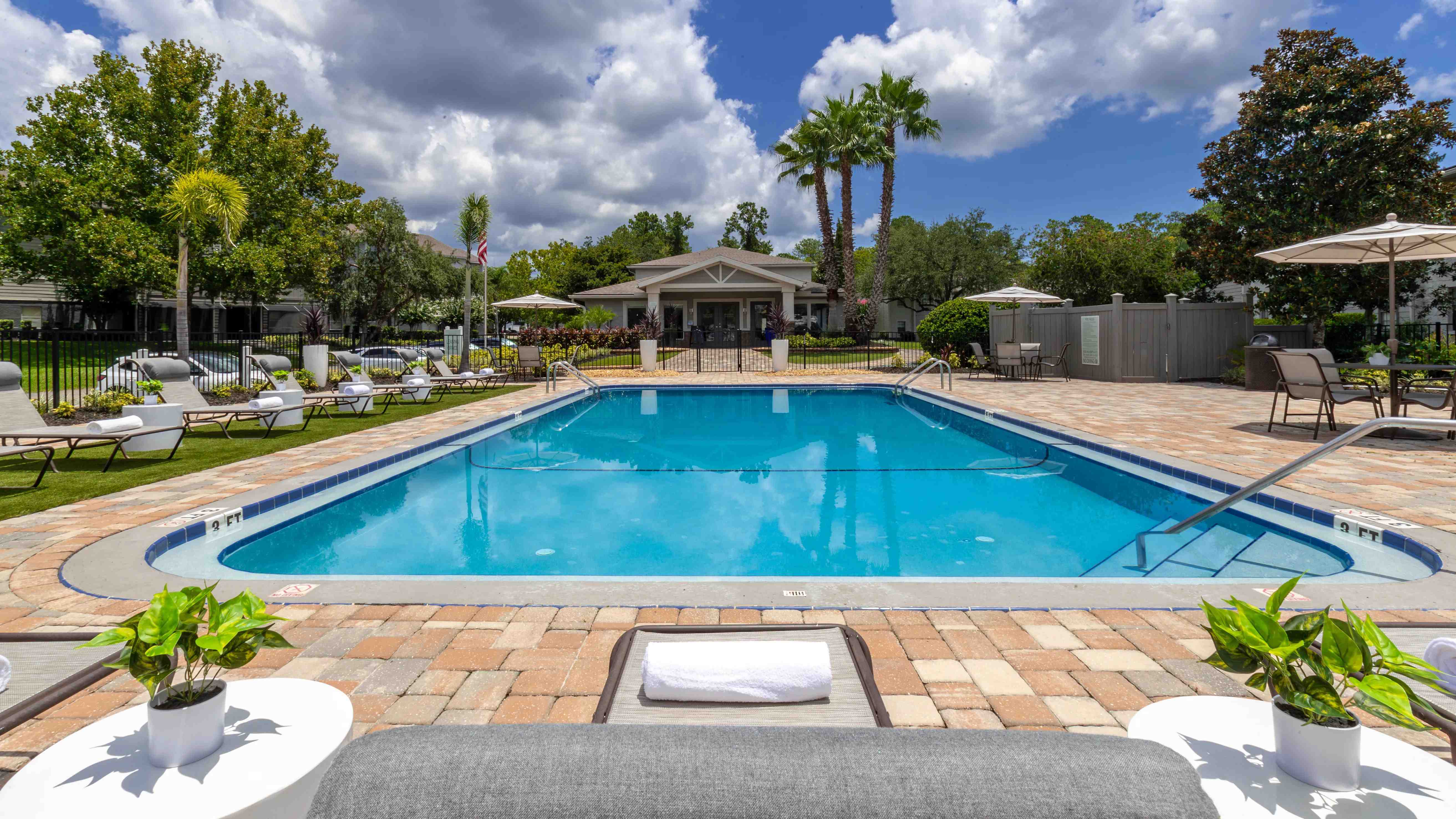 Take a refreshing dip in our glimmering resort-style pool, offering a delightful escape and rejuvenation from daily stressors. 