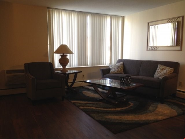 Living Room in 2 Bedroom w/ vinyl floors