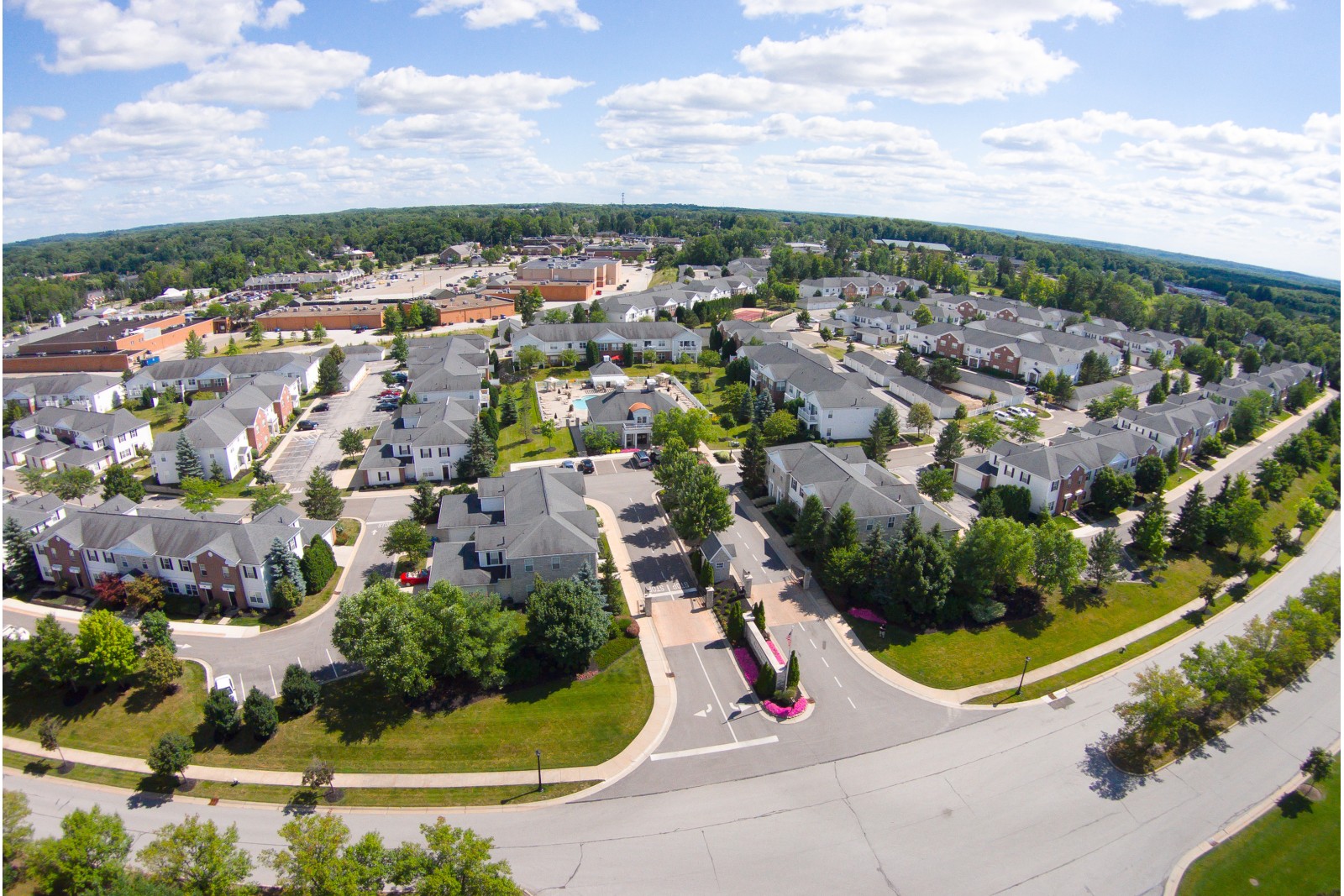 Aerial view of The Residence at Barrington in Aurora, OH