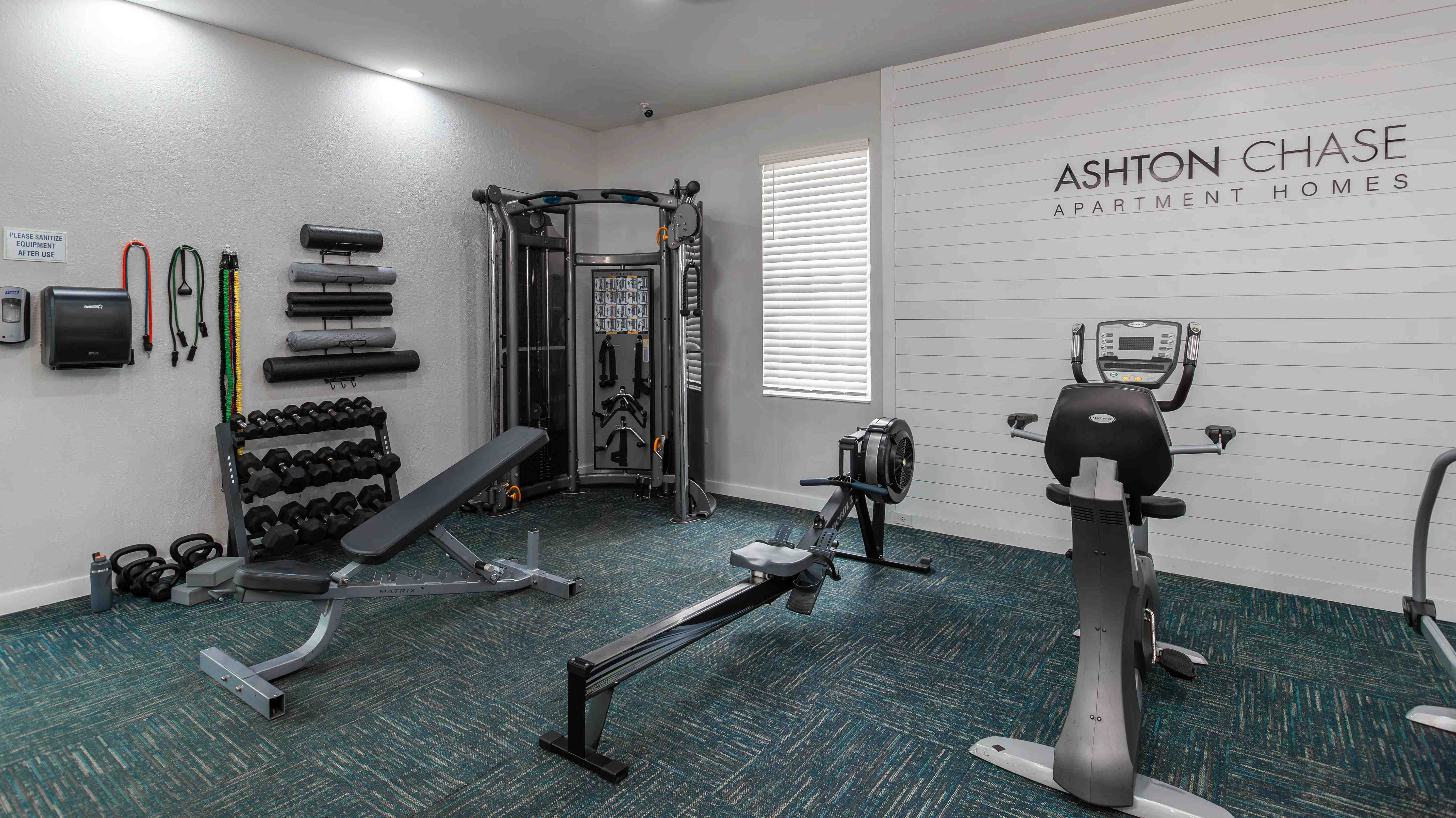 Our on-site fitness center includes free weights, resistance training tools, and cardio machines to meet your needs.