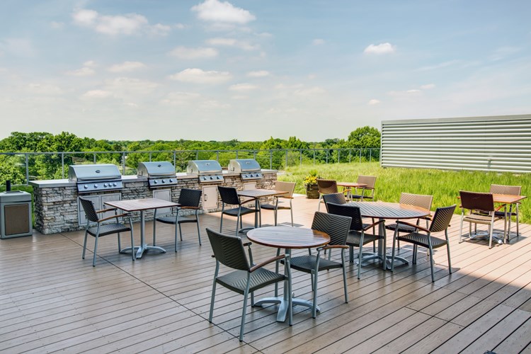 Green Roof Top Deck with Grills