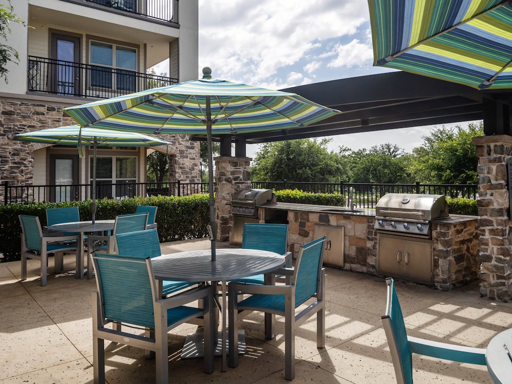 Courtyard with grill stations