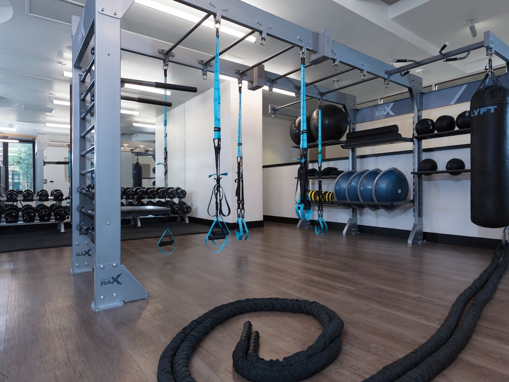 Fitness center with strength equipment