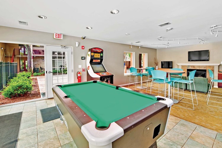 Billiards table in the clubhouse