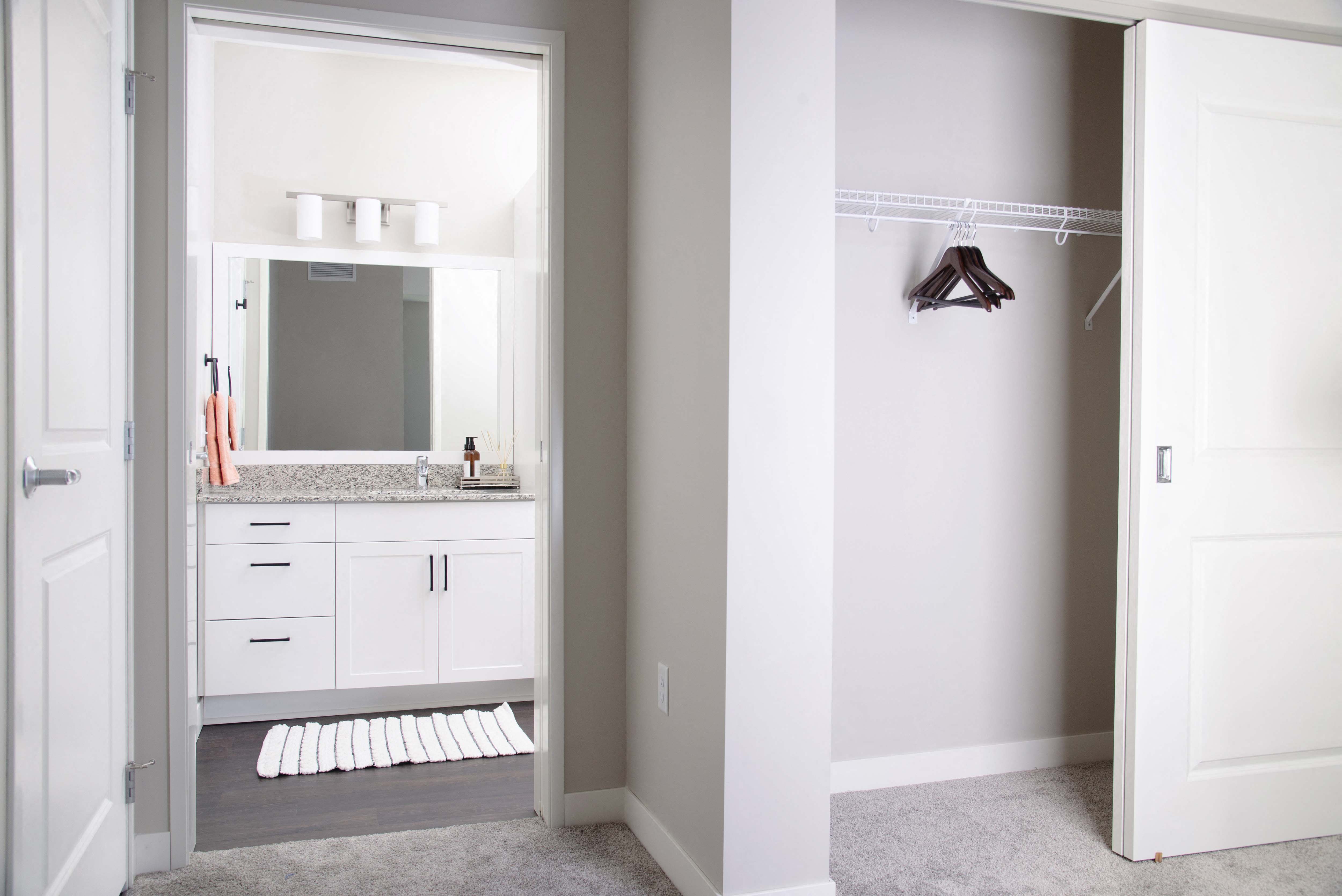 Two-Bedroom Apartment Bathroom and Sleeping Area