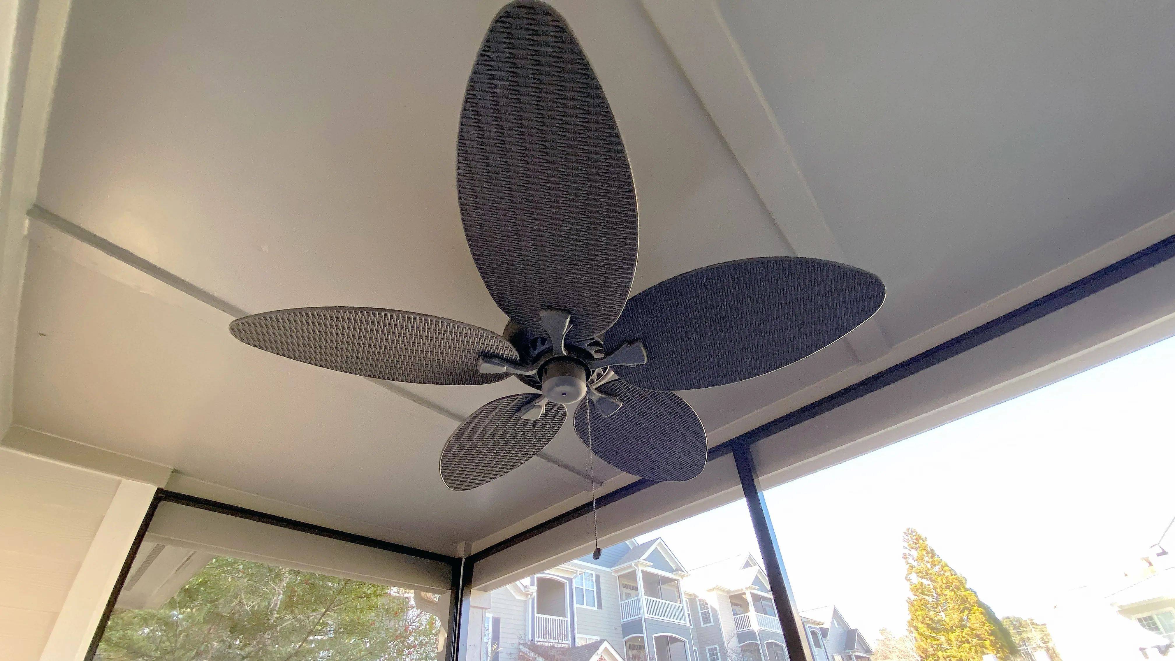Savor soothing breezes on your screened-in patio with an outdoor ceiling fan. 
