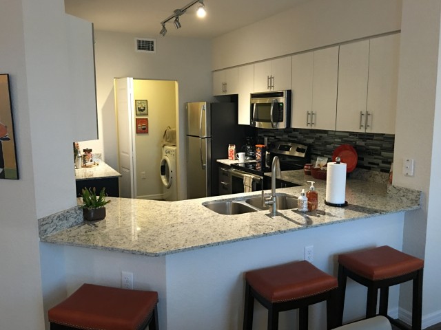 Kitchen area of 3-story towhome