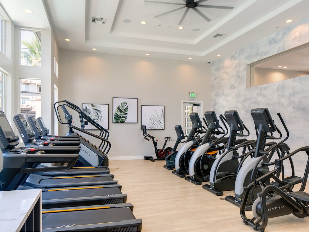 Fitness center with cardio and strength equipment