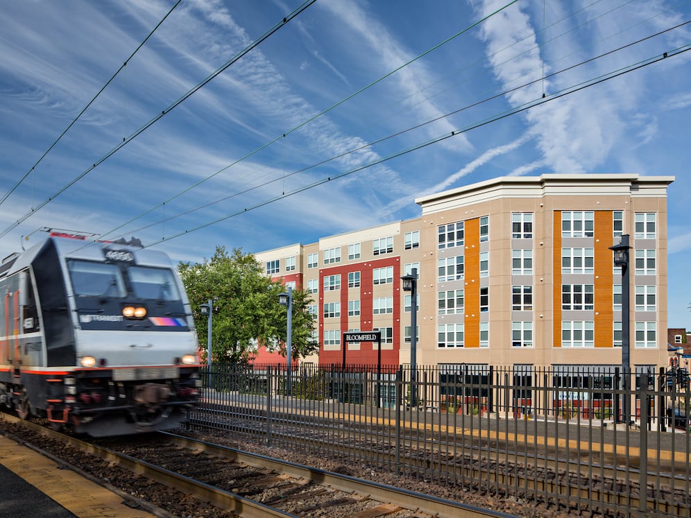 Directly across from the Bloomfield NJ Transit Station