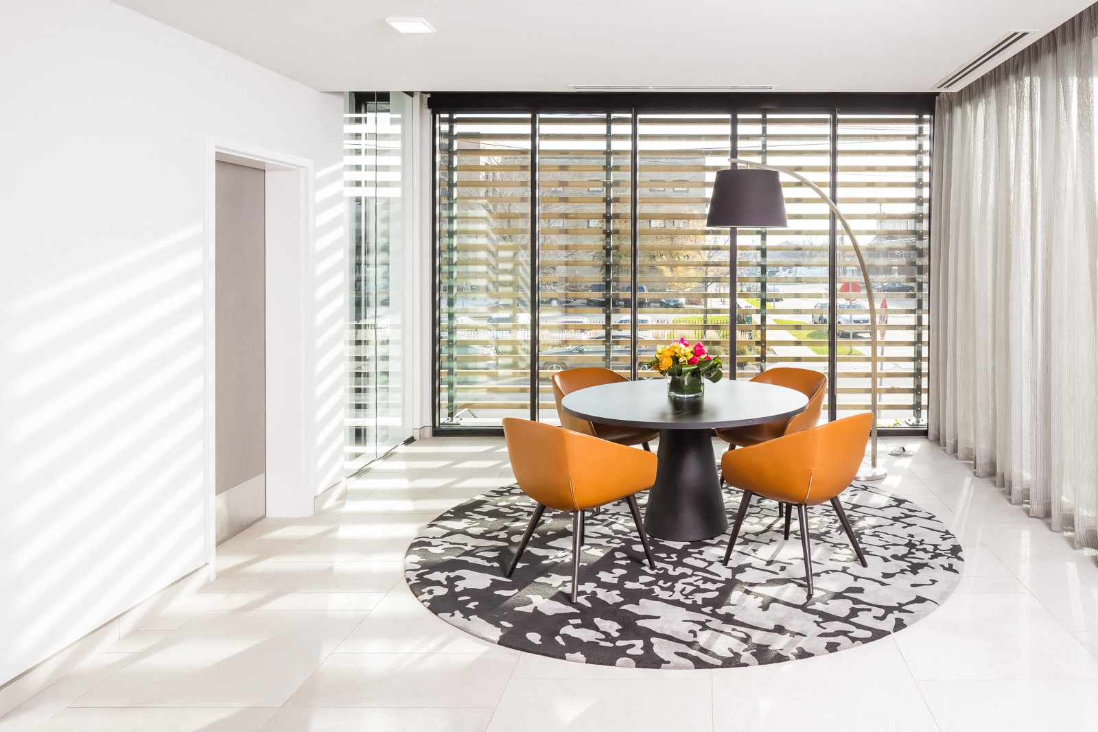 Reception area for waiting for your Uber or Lyft