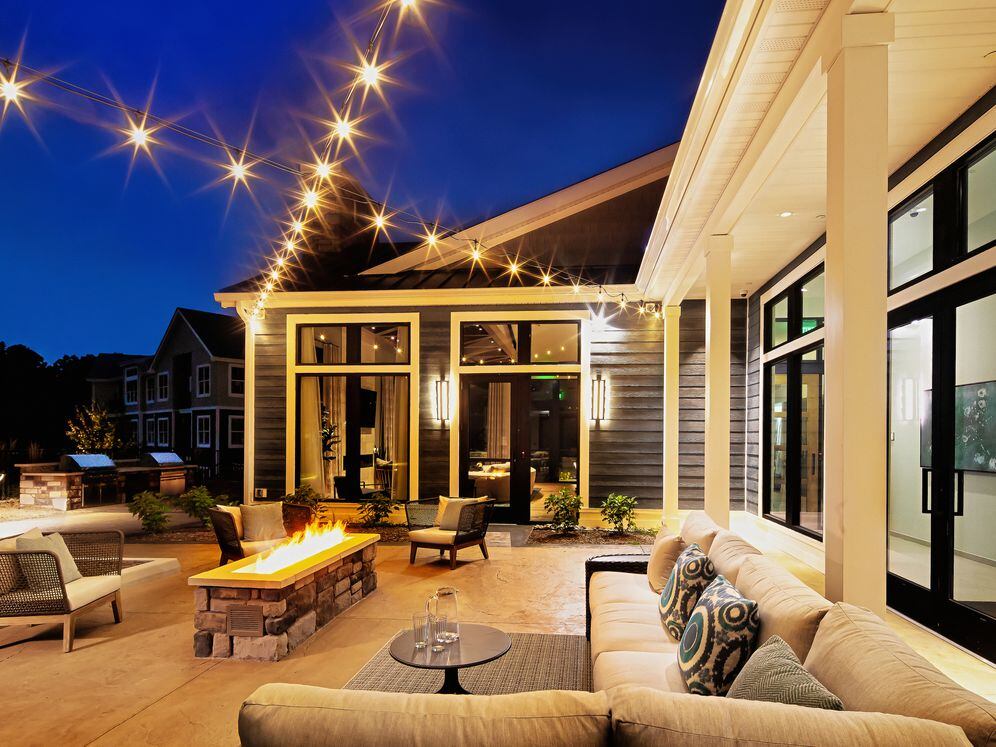 Courtyard with fire pit and lounge seating