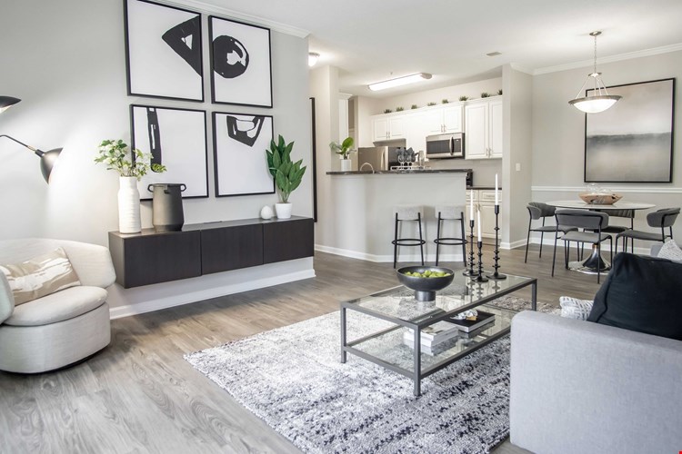 Unwind and embrace comfort in our open concept living rooms.