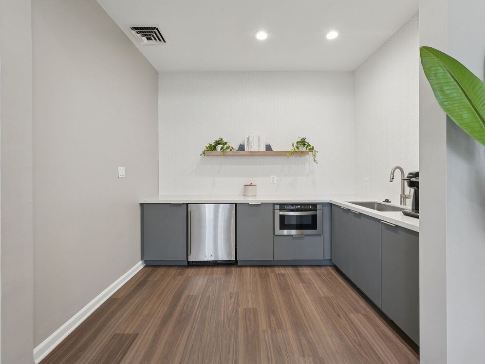 Resident lounge with entertaining kitchenette