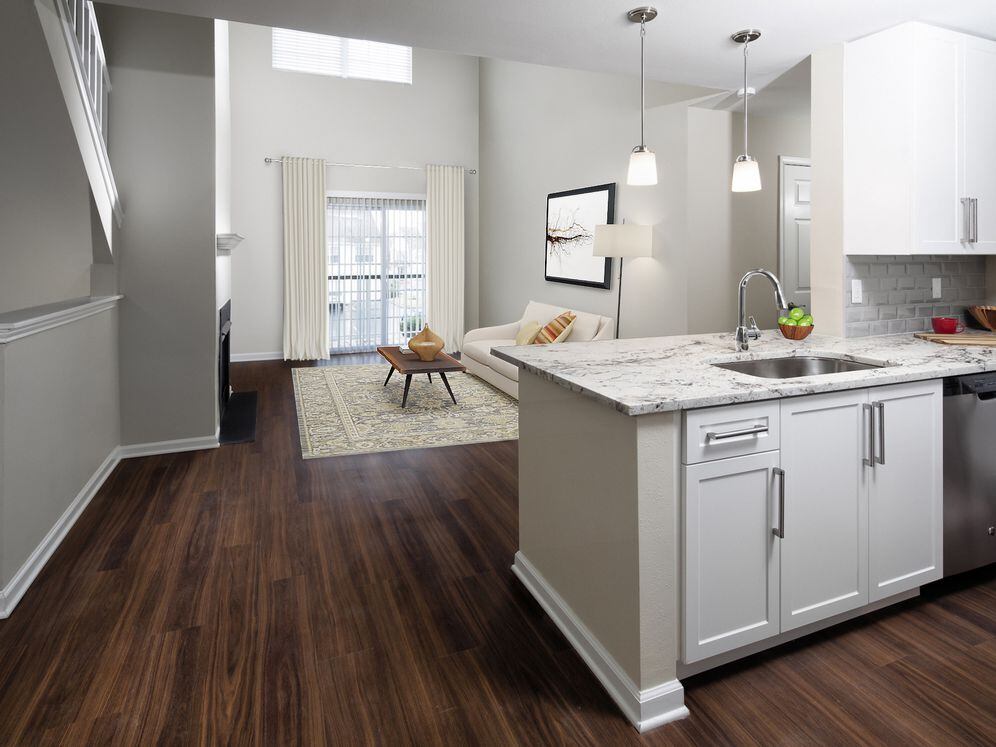 Upgrade Scheme I kitchen and living room with hard surface flooring