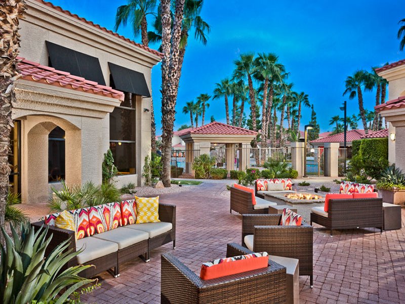 Get together with friends and neighbors at the fireplace lounge