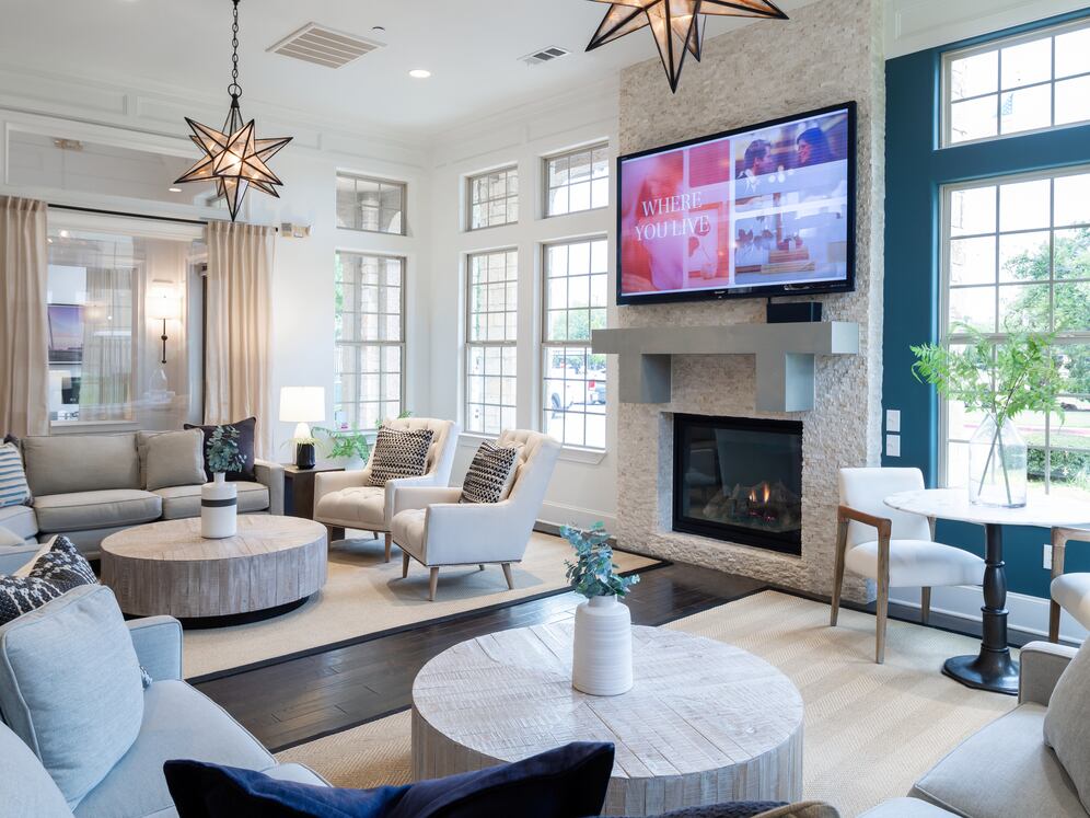 Lounge with fireplace