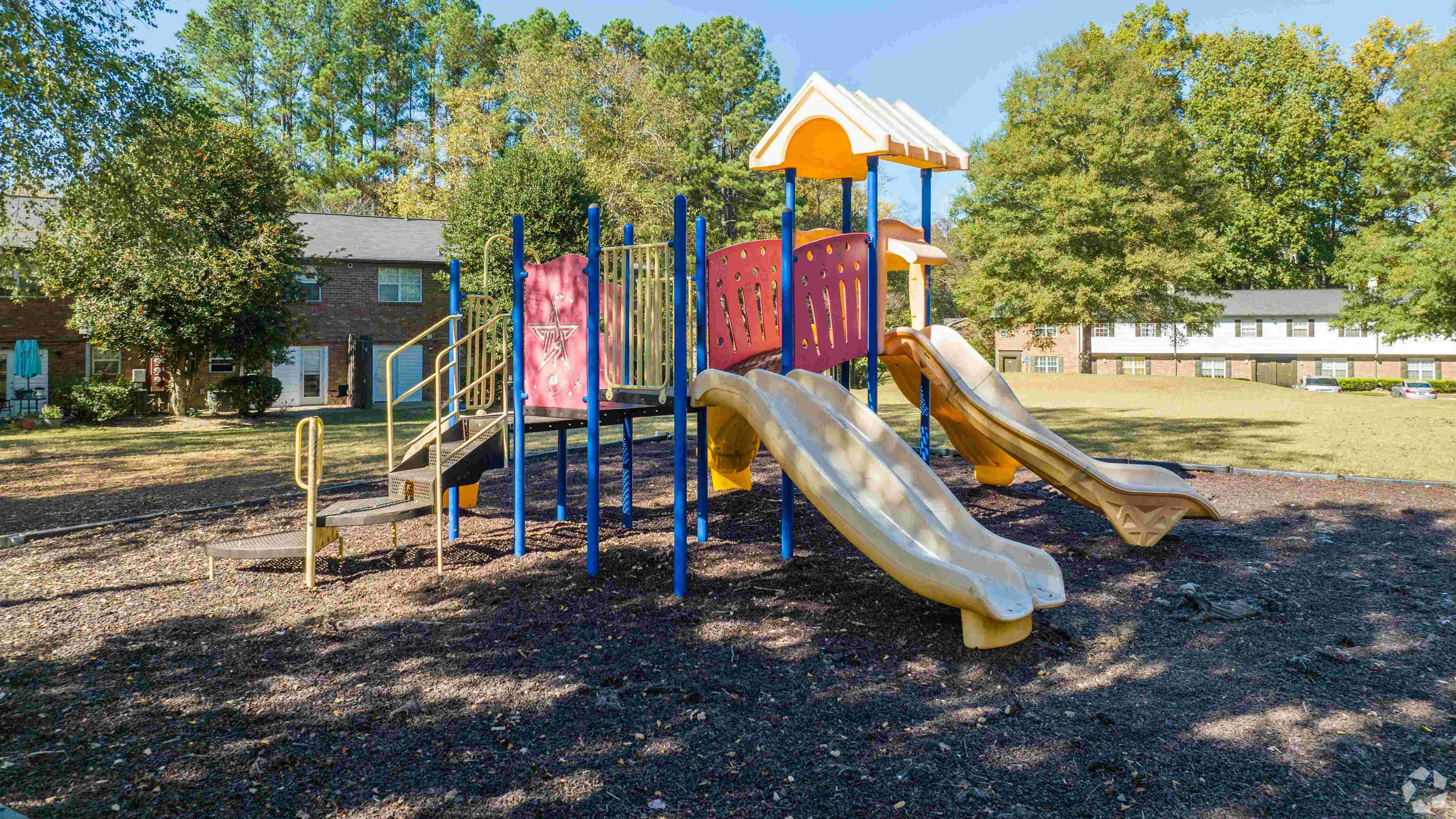 Let your kids enjoy outdoor playtime at our vibrant playground, featuring slides, climbing structures, and plenty of space for fun.