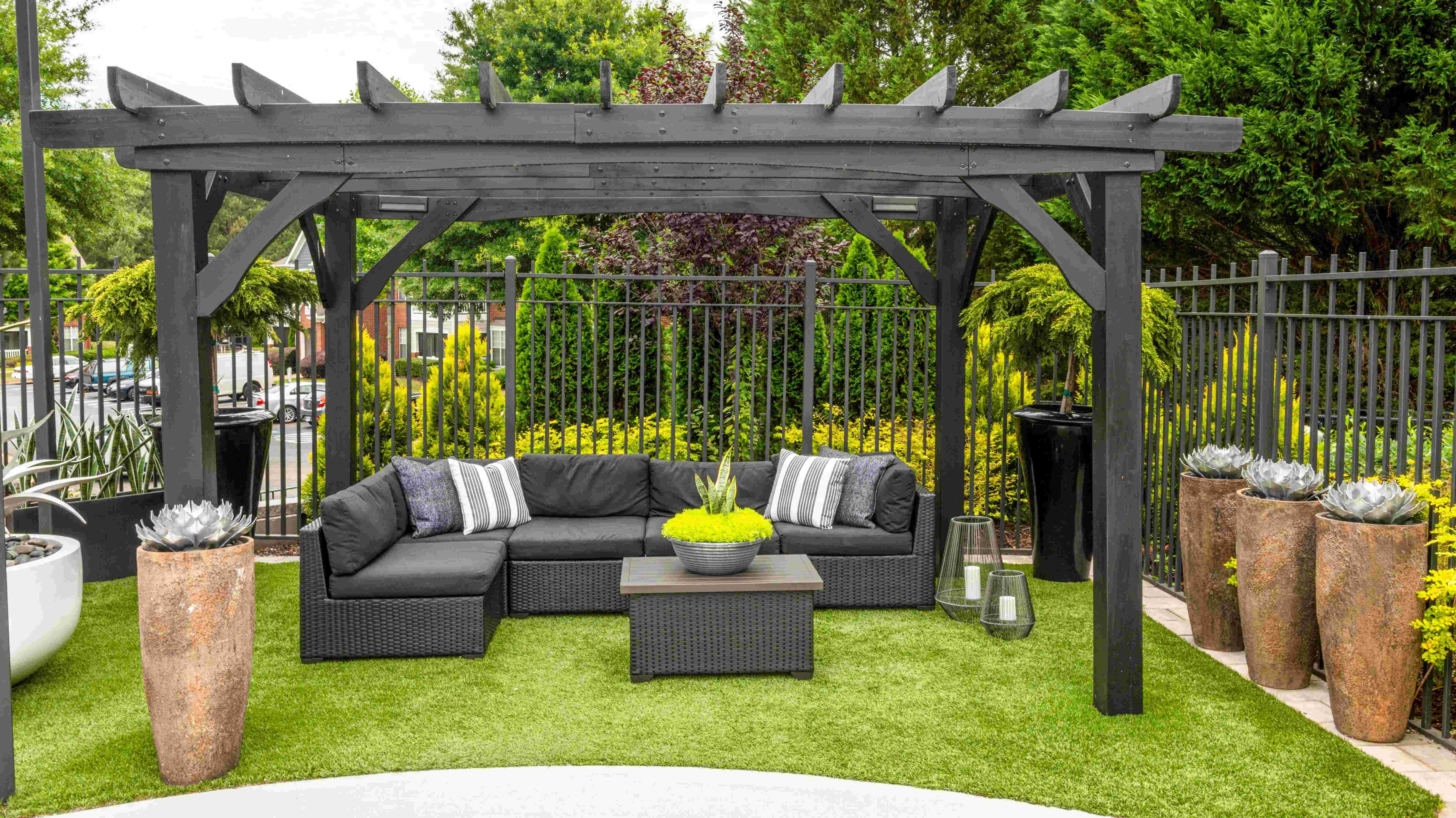 Unwind in style and find serenity under the graceful pergola on our exquisite pool deck.