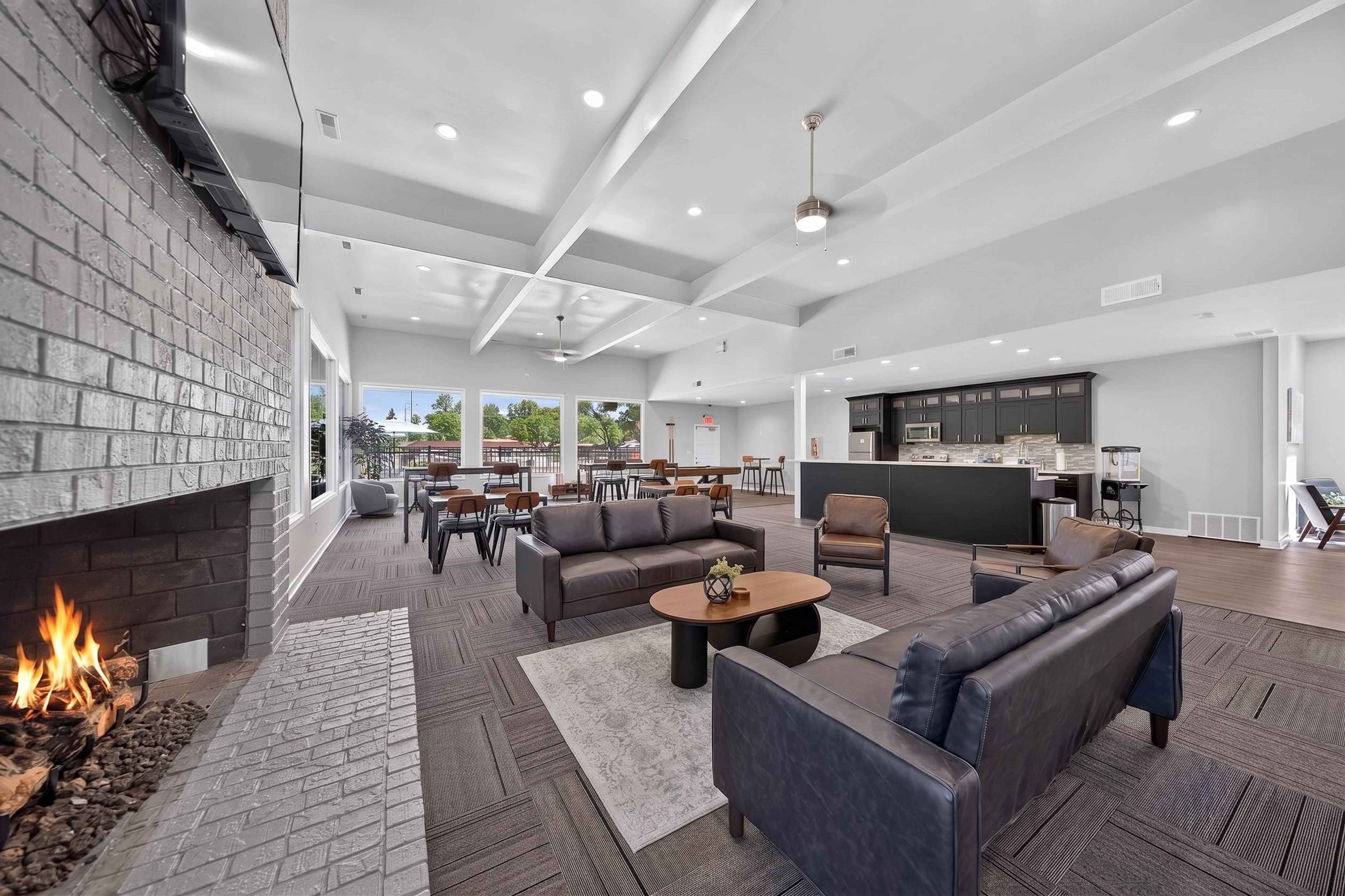 Updated and spacious resident clubhouse at Westwood Village Apartments in Westland, MI.