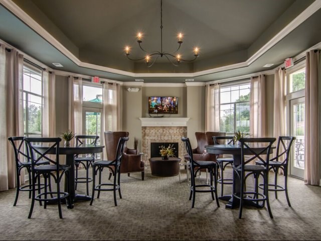 Resident Clubroom with Fireplace