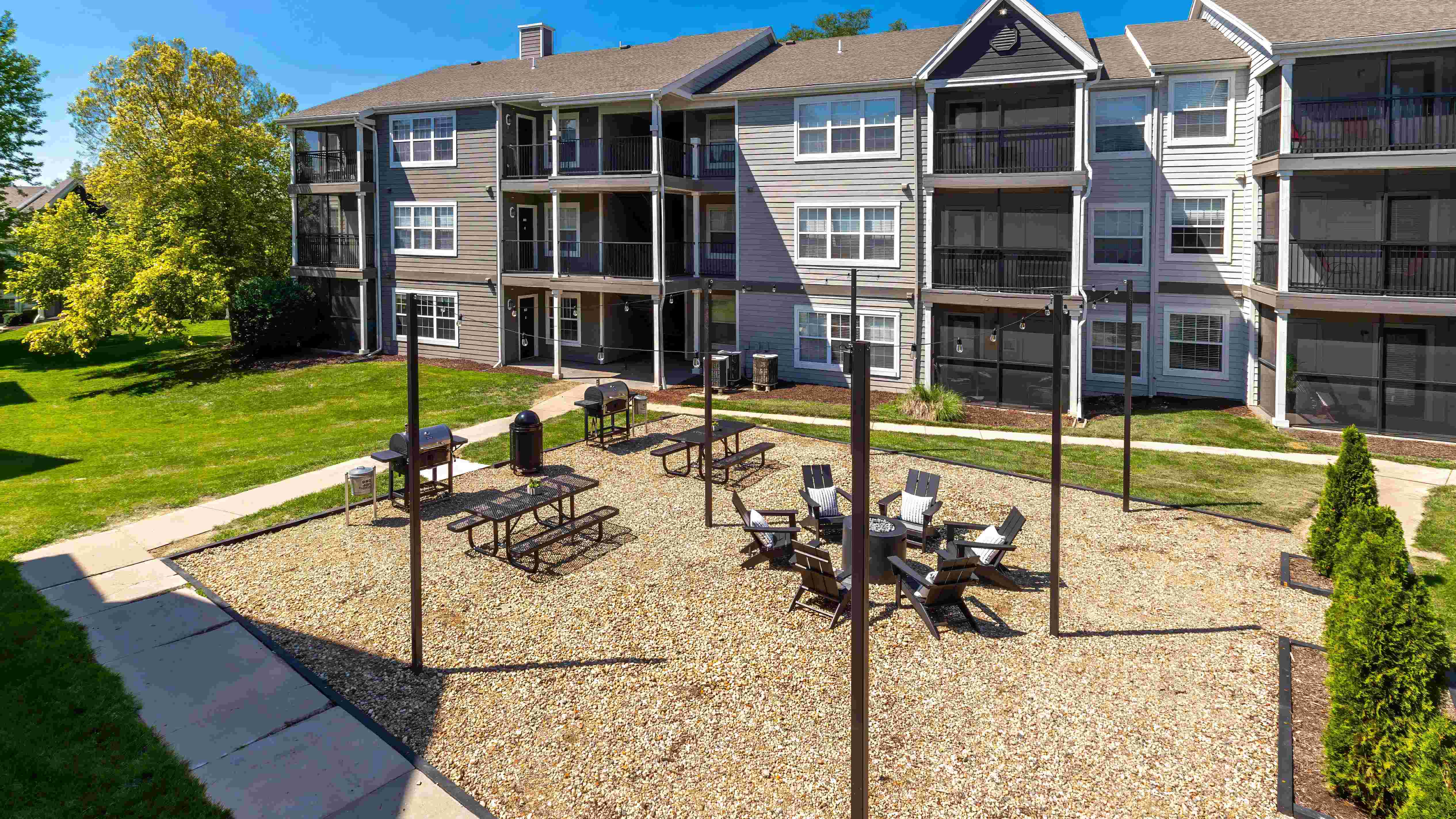 Circle around and enjoy our courtyard paradise suited for cookouts or smores.