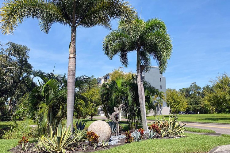 You'll enjoy the beautifully landscaped grounds with sculptures.