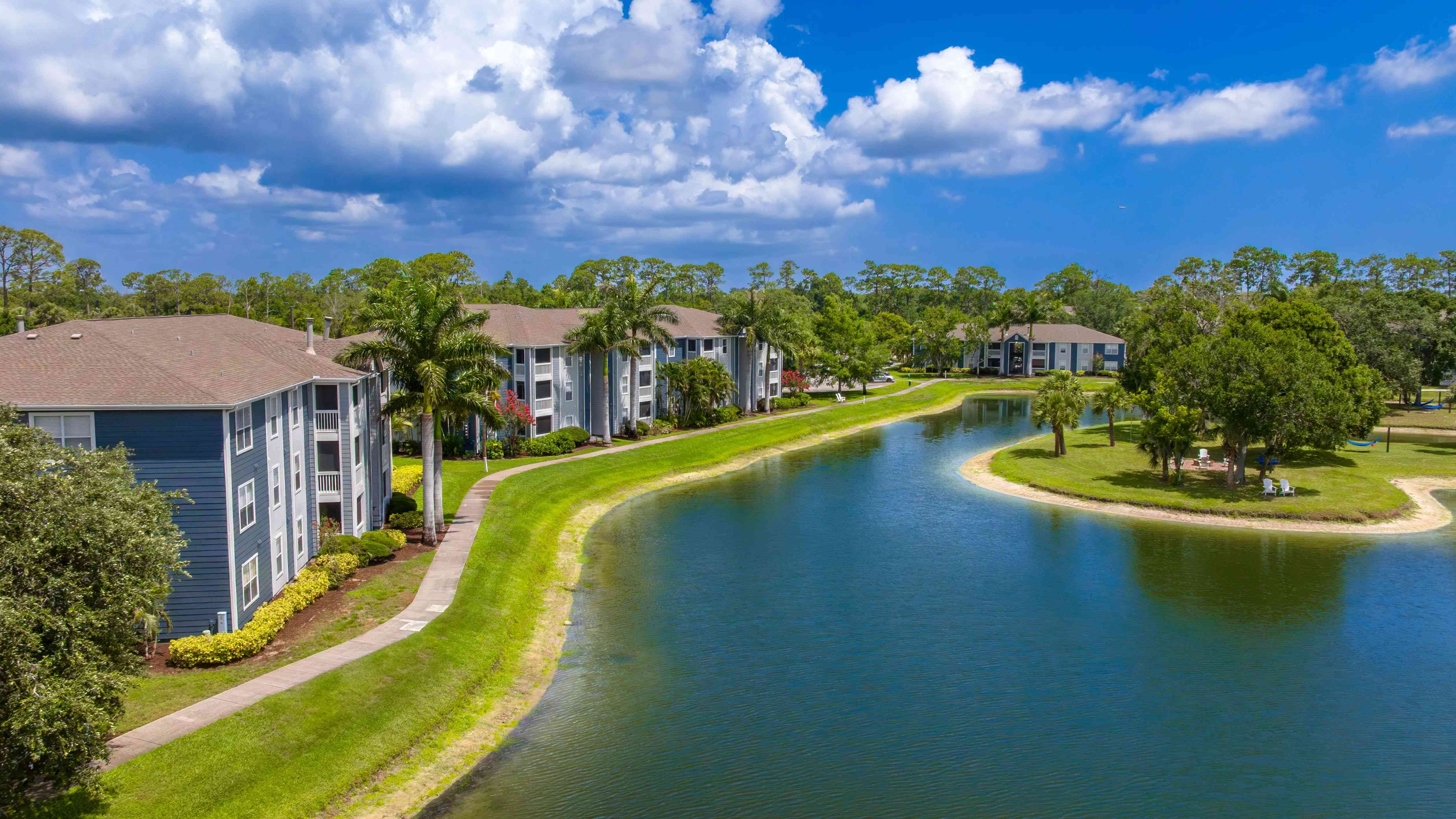 Grand Oaks offers breathtaking waterfront views and lush green spaces, perfect for relaxing, walking, or enjoying the outdoors.